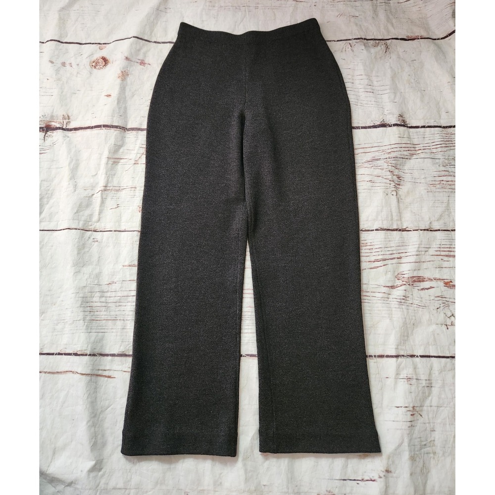 St. John Collection Marie Gray Charcoal Gray Santana Knit Straight Leg Pants 8
